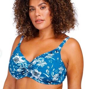 Artesands Fleur Du Champ Monet Soft Cup Underwire Bikini Top - Cerulean NWT Poly